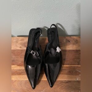 Sleek Black Patent Leather Heels